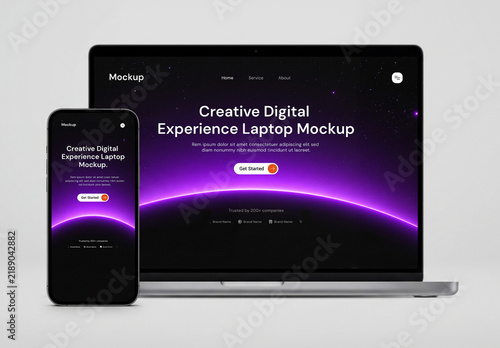 Laptop and Phone Screen Mockup for Website Presentation