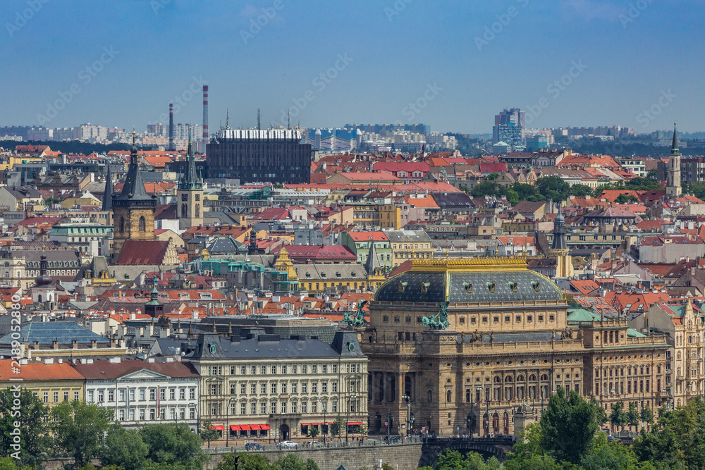Fototapeta premium Prague Old Town Aerial View - Czech Republic Historic City Skyline