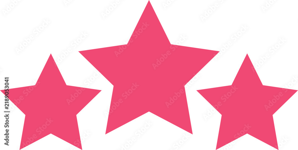 Obraz premium Red three stars sparkle group vector icon