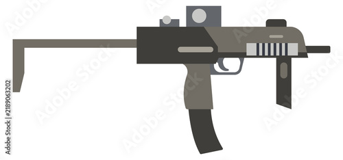 Fototapeta Machine gun. Automatic war weapon. Army firearm