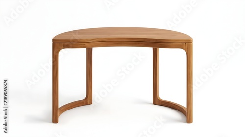 Modern Curved Wooden Side Table with Rounded Edges