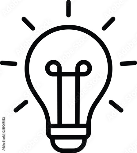 Foto Minimalist Light Bulb Idea and Innovation Icon