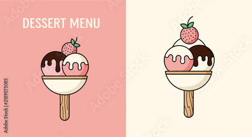 Colorful Ice Cream Dessert Treats.