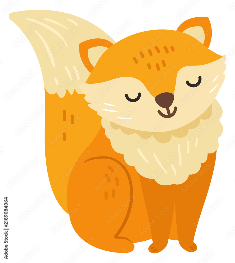 Fototapeta premium Cute fox baby. Wild forest animal kid