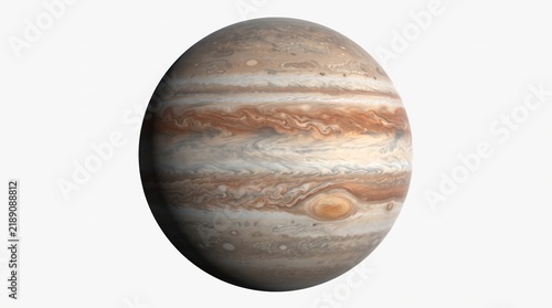 planet jupiter with its iconic colorful gas clouds and storms