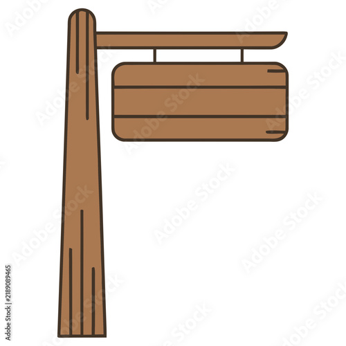 Wooden signpost with blank sign