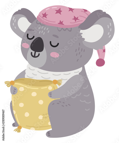 Canvas Print Sleepy koala. Sweet dreams mascot Cute animal