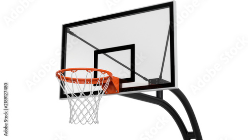 Obraz na płótnie Basketball hoop with orange rim and white net, isolated on transparent backgroun