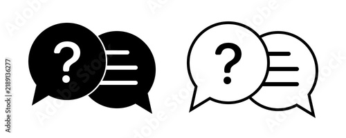 Bild auf Leinwand Comment question line icon set