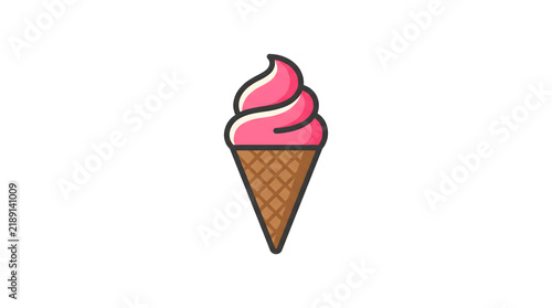 Ice Cream Cone Icon Dessert Vector Illustration