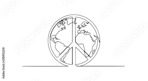 Obraz na płótnie Peace Sign Globe Outline