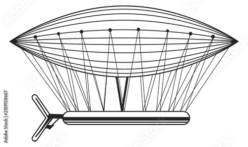 Konstfotografi Retro air transport engraving. Flying journey sketch