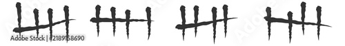 Fotografie Black tally sticks. Prison wall marks count