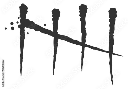 Fotografie Tally marks. Prison day count black paint