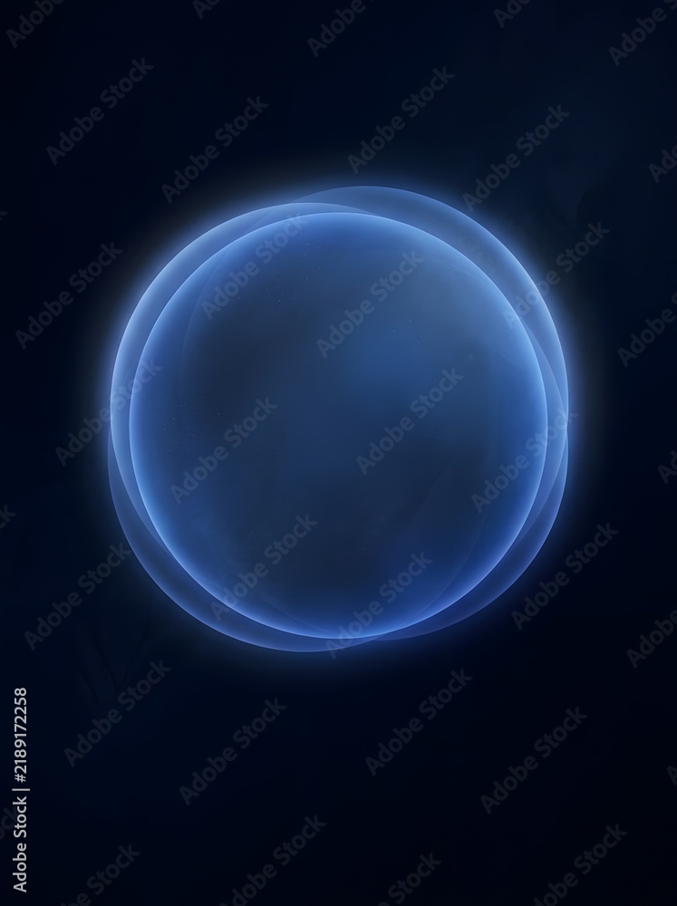 Obraz premium Two concentric blue circles with a soft inner glow background, for poster banners, brochure or flyer