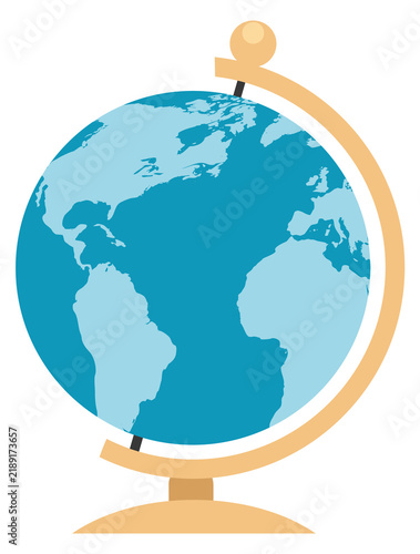 Globe color icon. School geography tool symbol