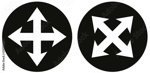 White Four-Way Directional Arrows Buttons Set Transparent PNG