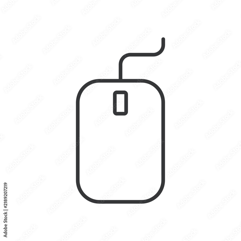 Fototapeta premium Computer mouse line icon. Editable stroke. Vector illustration