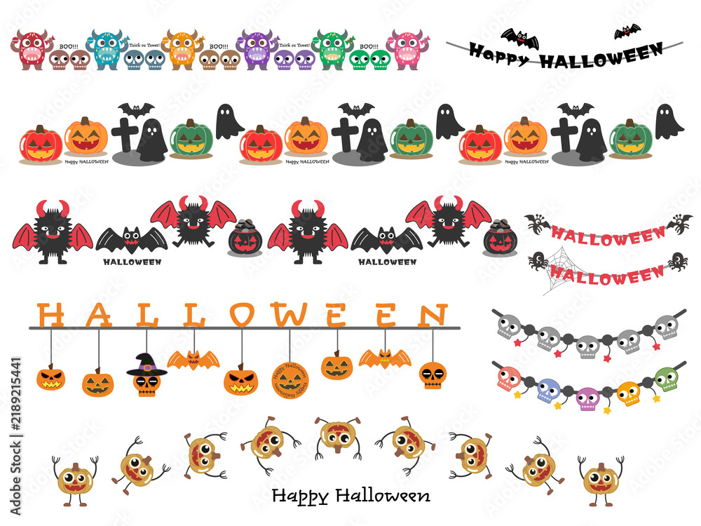 Fototapeta premium ハロウィン■ハロウィン素材ラインセット