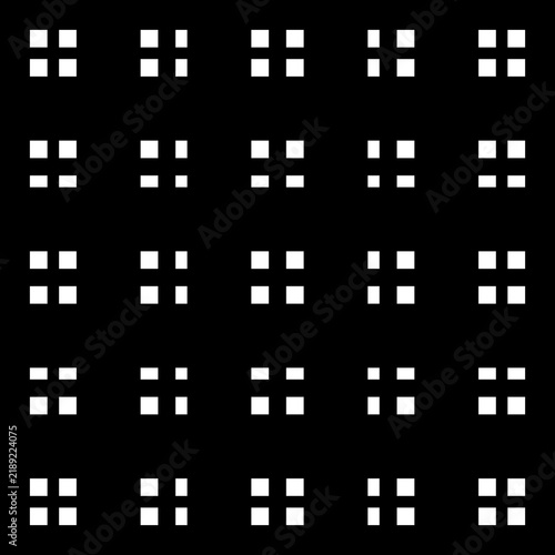 Black Dotted Square Block Pixel Line Transparent Seamless Pattern Vector Geometric Background
