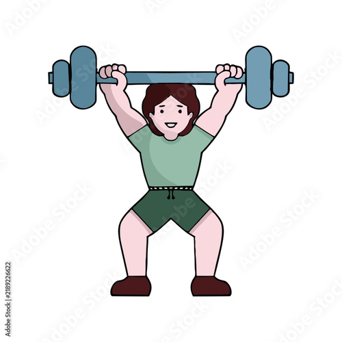 Illustration of a man lifting dumbbells. Vector style suitable for advertising, business, or other creative design