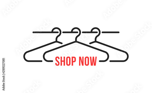 hanger like shop now icon for clothing store
