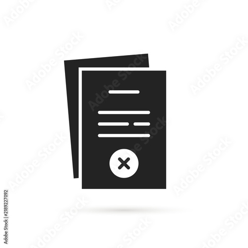 black document like invalid contract with errors
