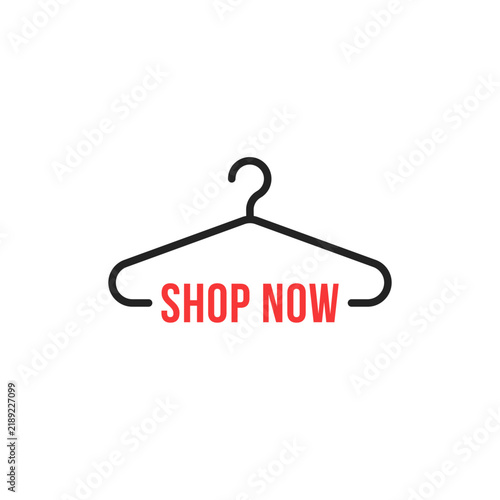 thin line simple hanger with shop now text