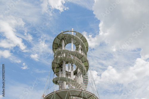 View tower Schönbuchturm near Herrenberg, steel and wood construction, architecture, spiral staircase