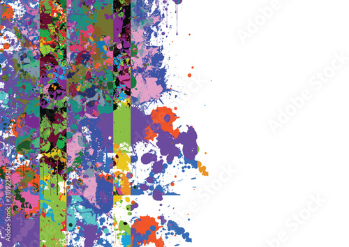 Abstract colorful paint splatter border background with empty copy space. illustration vector design background