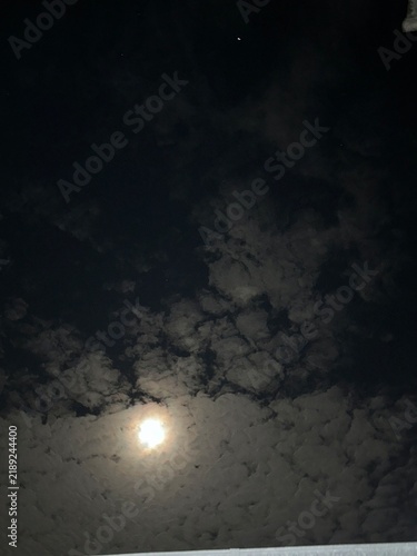 Canvas Print moon and clouds