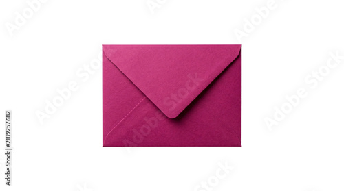 Bild auf Leinwand Vibrant magenta paper envelope with a textured surface and elegant triangular fl