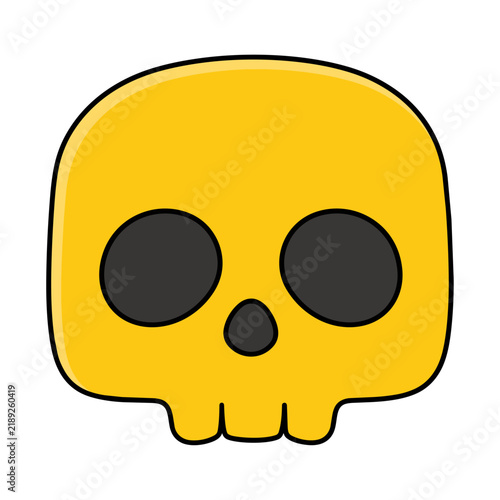 Happy skull head vector illustration
