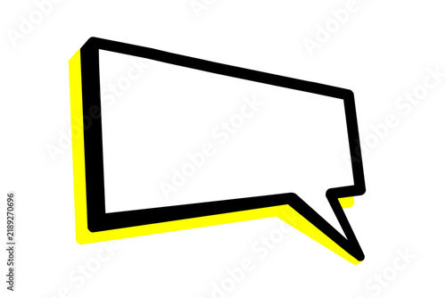黄色い影を重ねた白い吹き出しのポップなイラスト