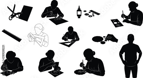 Crafting and DIY Hobby Silhouette Collection.