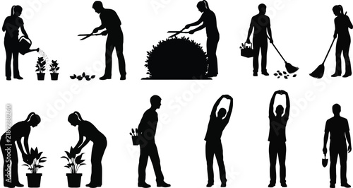 Gardening and Yard Work Silhouette Collection.