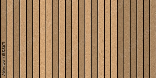 Vertical light brown wood slat wall paneling for modern interior design and architectural acoustic cladding.