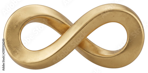 Obraz na płótnie Gold infinity symbol sculpture with smooth rounded loops