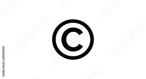Copyright symbol icon on a white background intellectual property protection
