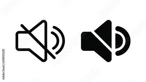 Low sound volume control icons set with outline and solid designs for software layouts.