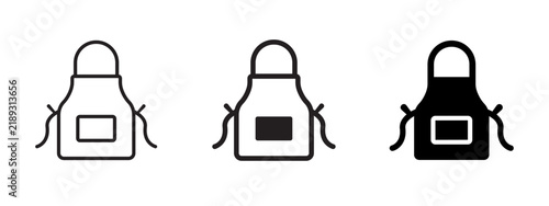 Apron icon. Kitchen apron symbol. Cooking uniform pictogram. Chef, cooking, food preparation, restaurant service and kitchen work sign.