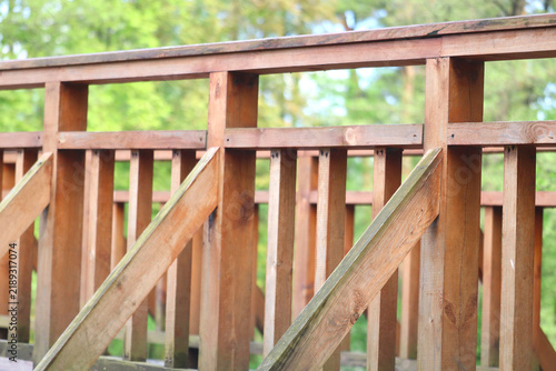Close-up shot of wooden decking structure