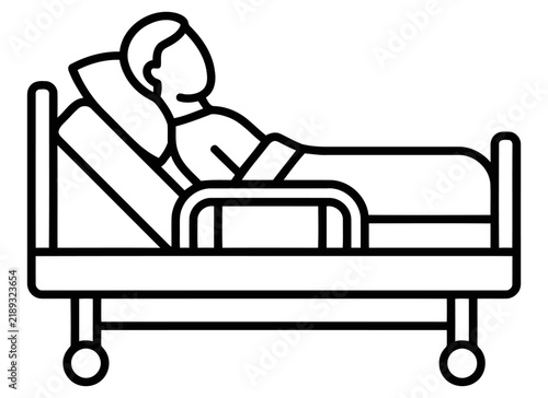 Patient in hospital bed icon