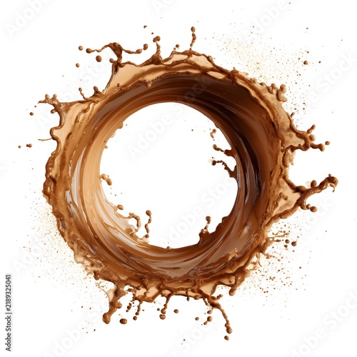 coffee splash circular burst isolated on white background jpg