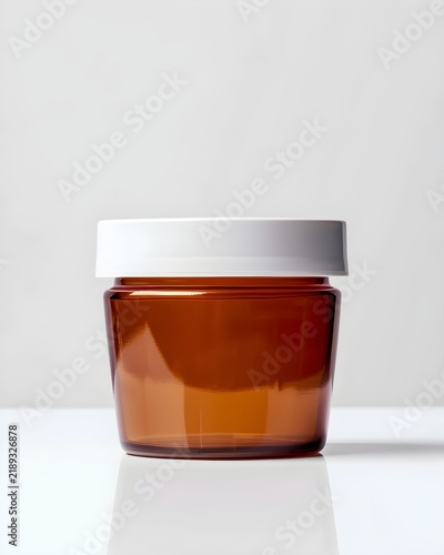 glass jar packaging isolated on white background
