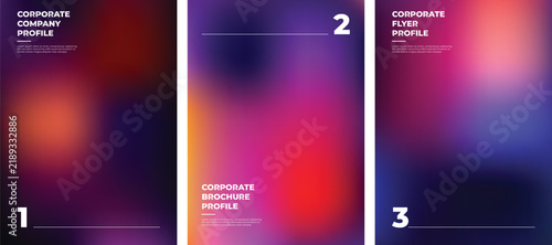 Corporate identity brochure template set with colorful gradient covers business report gradient cover business design page