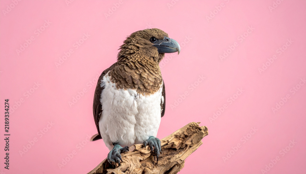 Fototapeta premium Kakapo portrait on pink background