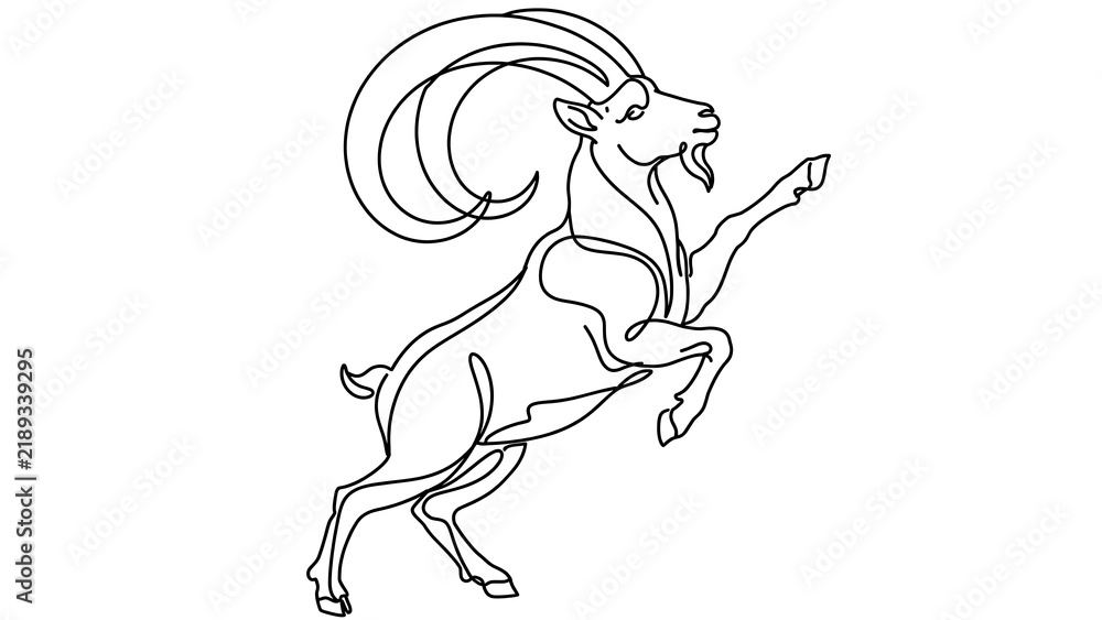 Obraz premium Capricorn Zodiac Symbol white background.