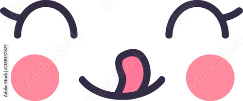 Принти на полотні Cartoon character licking lips expressing delicious taste or craving for food