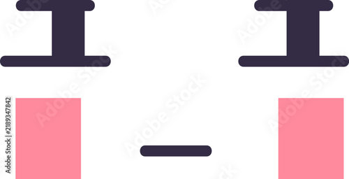 Принти на полотні Simple graphic representing an emotional face with blushing cheeks